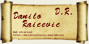 Danilo Raičević vizit kartica
